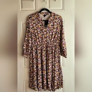 NWT Torrid Floral Mini Dress with Stretchy Waist, Torrid 0 (Plus Size 12-14/ L)
